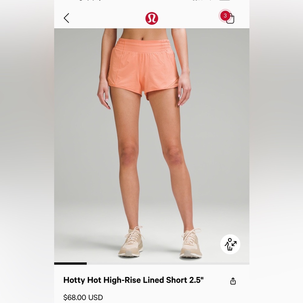 Hottie hot high-rise lined short, 2.5”